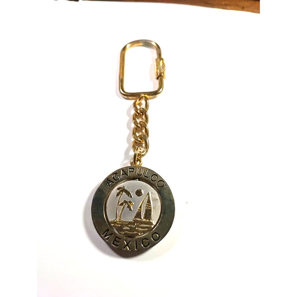 Acapulco Mexico Spinner Keychain Sailboat Palm Tree - Picture 2 of 7